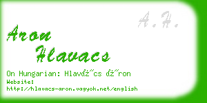 aron hlavacs business card